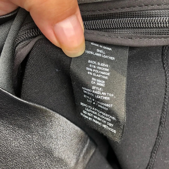 THEORY BRISTOL LEATHER RAGLAN TOP - Picture 7 of 10